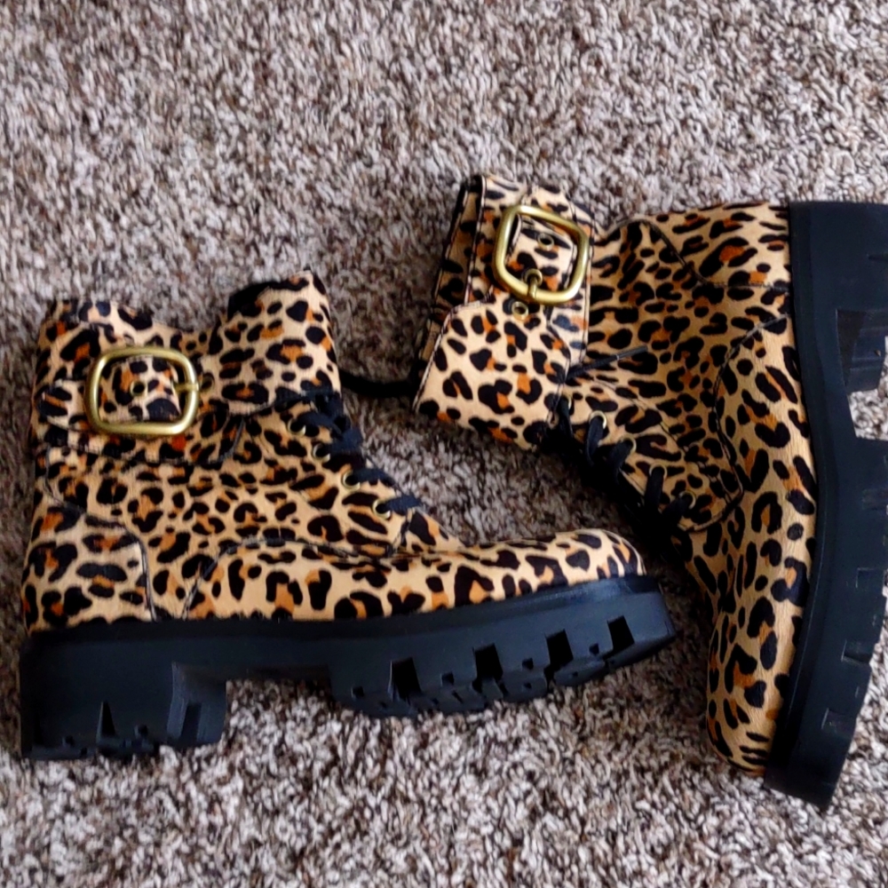 Coach Calf Hair combat boots